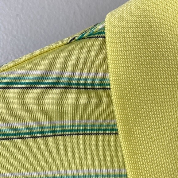 Nike Dry Fit Stripe Polo Shirt Short Sleeve Air Flow Mesh Breathable Wick Golf - Picture 4 of 15